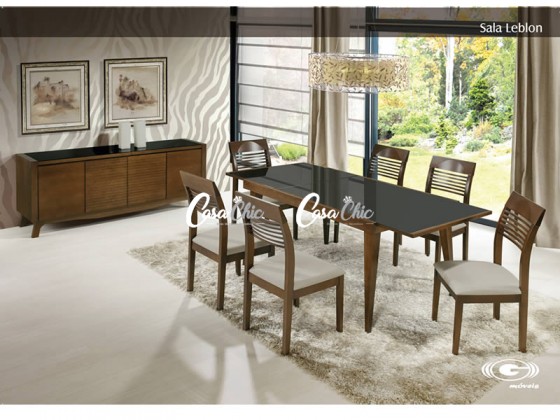 Conjunto Mesa de Jantar G Moveis Leblon Porto Belo Elástica com 06 Cadeiras 1.20 ou 1.70 x 0.90 Retangular